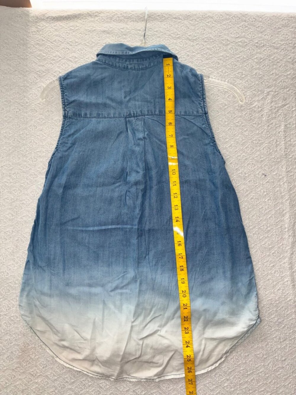 Beachlunchlounge Ombre Sleeveless Button-Down Shirt Womens XS Blue/White - Picture 6 of 8